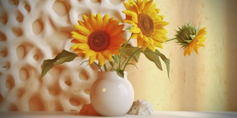 Bình hoa hướng dương ấn tượng trang trí không gian