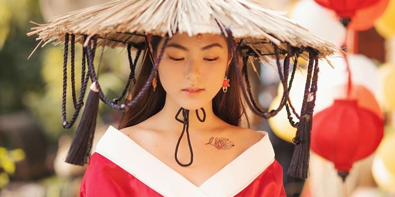 Hình xăm hoa thu hải đường độc đáo