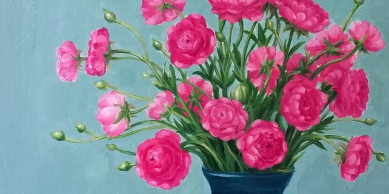 Tranh về hoa mao lương đẹp mắt